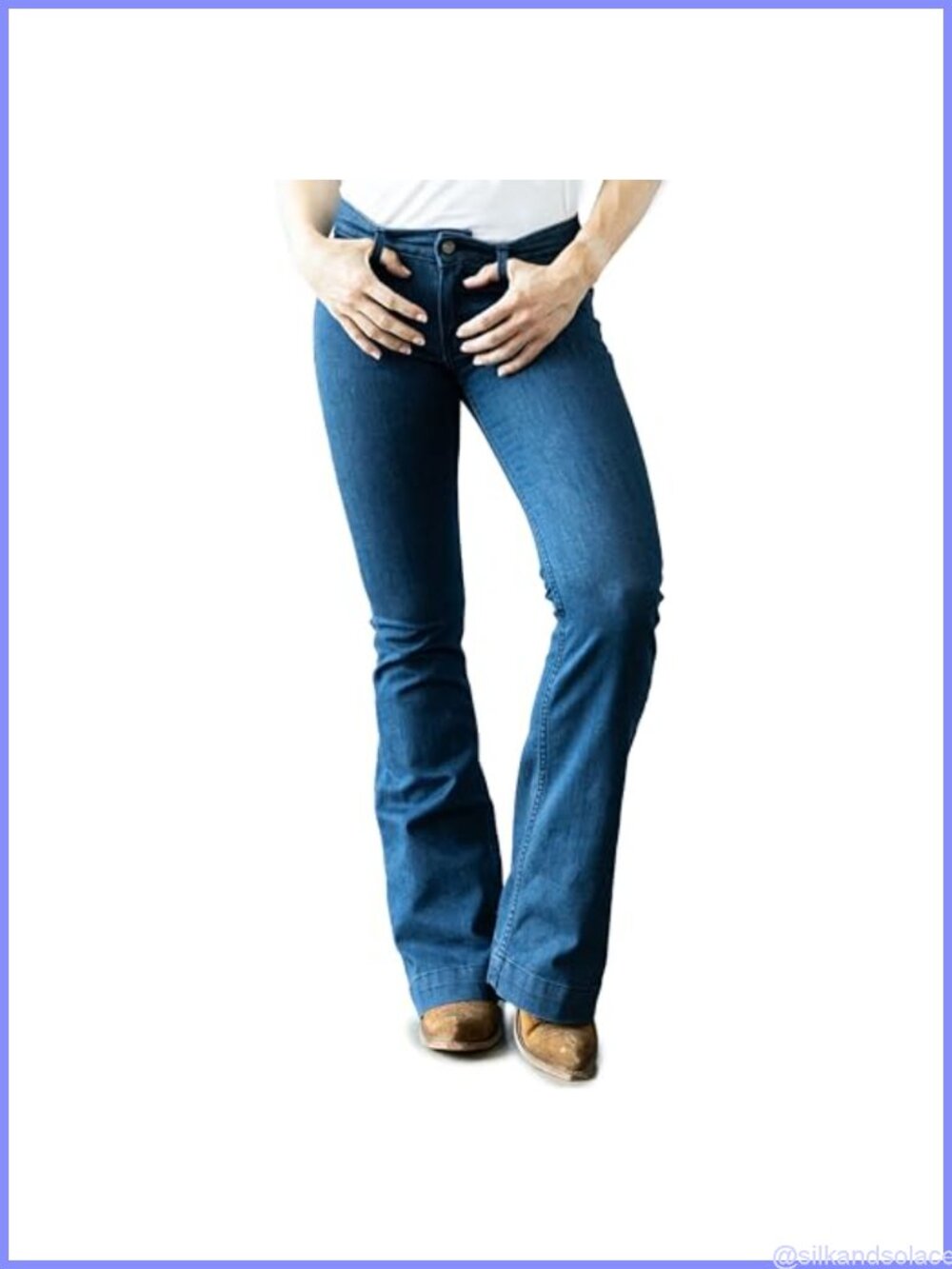 Kimes Ranch Lola Mid-Rise Wide Flare Leg Jeans Tri-Blend Denim